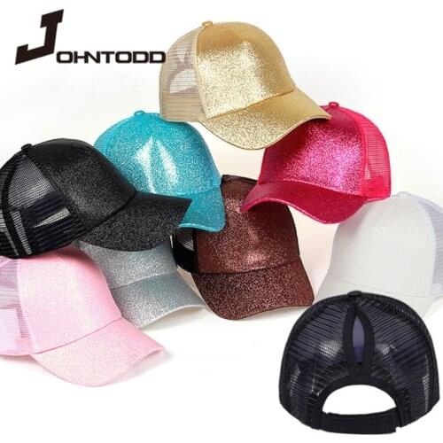 2021 Summer Women Mesh Cap Ponytail Baseball Cap Bun Snapback Mesh Hats Casual Suitable Sport Outdoor Riding Sunhats Adjustable