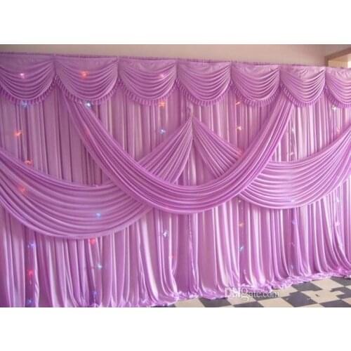 3M*6M Ice Silk wedding backdrop curtains with swag wedding drapes Luxury wedding stage backdrop Props wedding Decorations