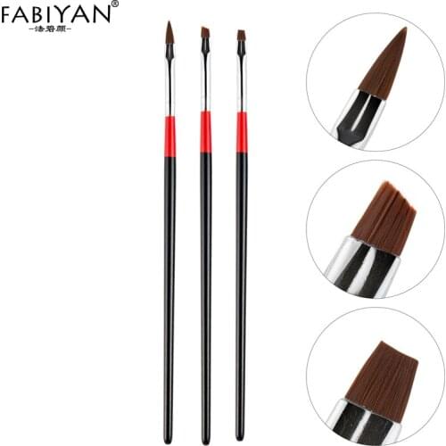 3Pcs Nail Art Brush UV Gel Builder Set Design Pen Painting Dotting Tools Black and Red Handle Wholesales Acrylic Manicure Tools