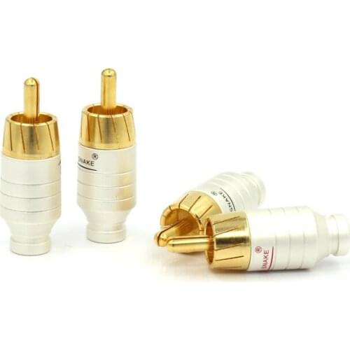 4PCS Hot selling Brass RCA Connector hifi interconnect cable audio plug rca