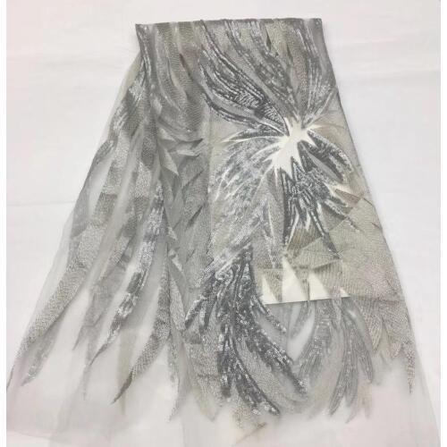 5yards/bag Embroidery sequins and cockscomb patterns fashionable new fabric for wedding dress design XX49