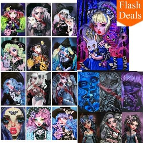 Diy diamond embroidery cute girl 5d diamond painting full square 5d diamond mosaic sale decoration home wall sticker diy frame