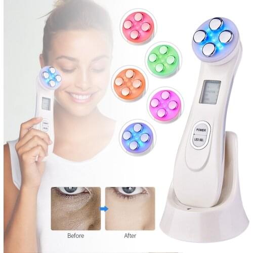 Facial Mesotherapy Electroporation RF Radio Frequency LED Photon Face Lifting Tighten Wrinkle Removal Skin Care Face Massager