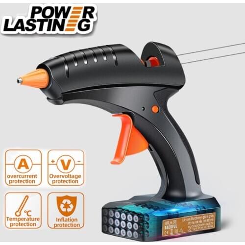 12V Wireless Hot Melt Glue Gun 80W 2000mAh Lithium Battery Cordless Gun with 11mm Glue Sticks Home Craft Repair Tool