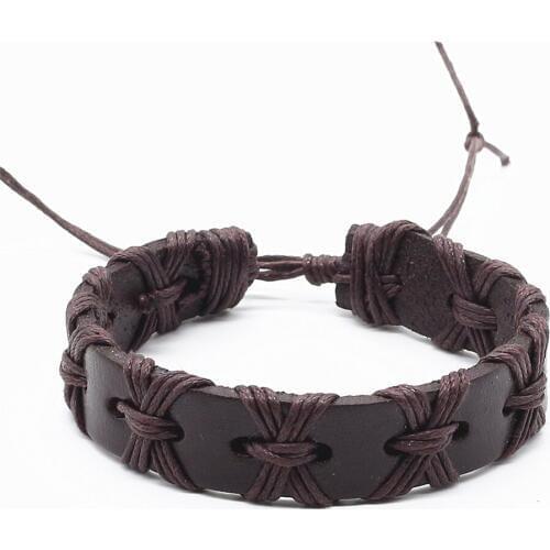 New Handmade Fashion Vintage Wrap Rope Weave Braid Female Femme Homme Male Genuine Leather Women Bracelet For Women Men Jewelry