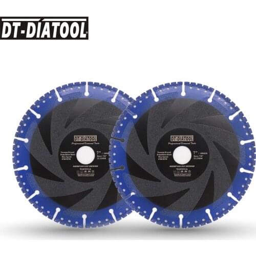 DT-DIATOOL 2pcs 7" Vacuum Brazed Diamond Disc For Multi Purpose 180mm Rescue Diamond Blade Cutting Wheel for Marble Granite