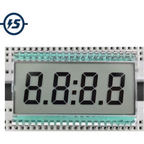 EDC190 4 Digit 7 Segment LCD Display Digital Clock Tube Static Driving 3V 50.8x30.48x2.8mm Semitransparent TN Positive Display