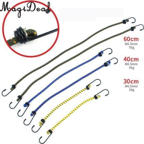6 Pieces Elastic Bungee Cord Rope Luggage Packing Strap with Hook Ends Outdoor Travel Camping Hiking Fishing