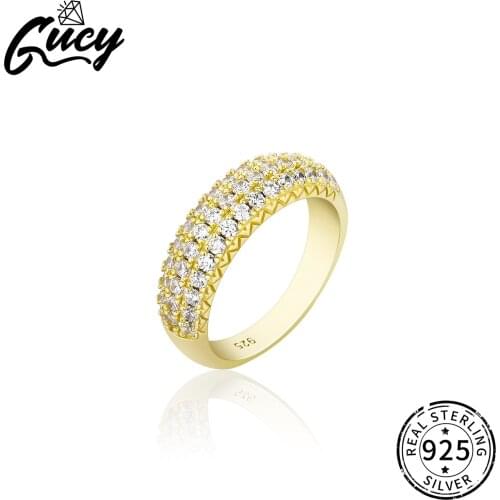 GUCY Rings With Cubic Zirkonia For Women
