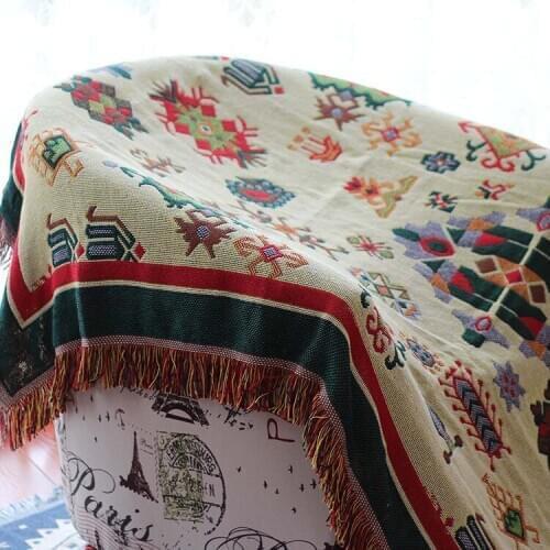 Cotton European Style Stitching Towel Blanket for Couch Sofa Decorative Slipcover Throws Plaid Healthy Mat Travel Plane Blanket