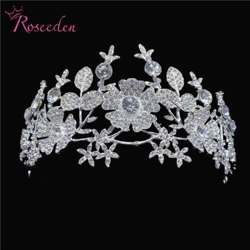 5 Colors Crystal Rhinestones Royal Princess Bridal Tiaras Crown Rhinestone prom Crowns Bride Wedding Hair Accessories RE3541