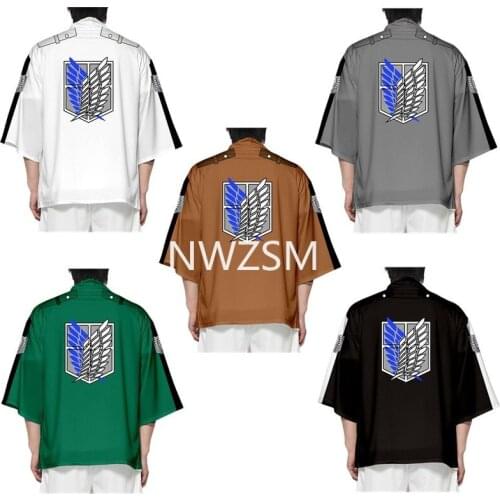 Anime Attack on Titan cos Character costume 3D color printed cape and costume feather woven adult