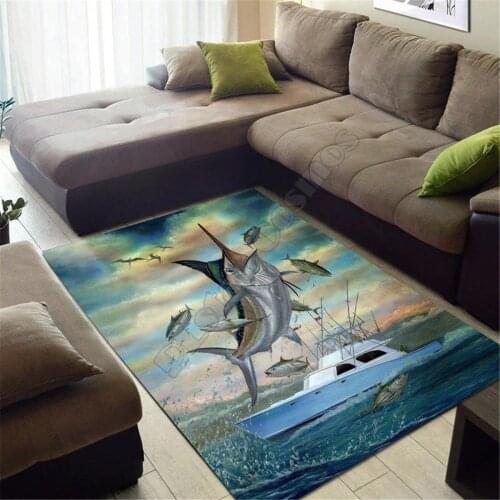 Fishing Area Rug 3D Printed Rug Floor Mat Rug Non-slip Mat Dining Room Living Room Soft Bedroom Carpet 01