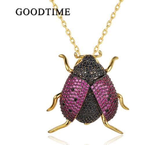 Beautiful Animal Ladybug Pendant Necklaces For Women / Men Jewelry Purple Insect Pendants & Necklaces for Clothing Decoration