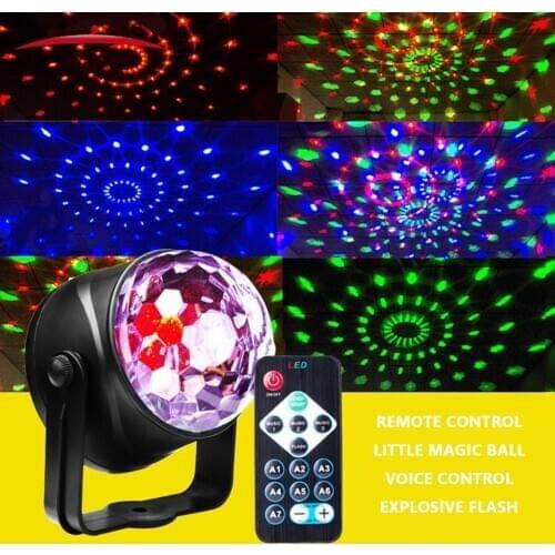 Hot Mini RGB LED Crystal Magic Ball Stage Effect Lighting Lamp Bulb Party Disco Club DJ Light Laser Show Lumiere Beam 6W