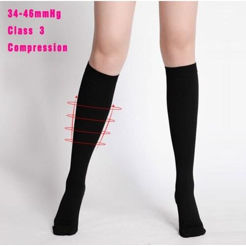 IDEALSLIM 34-46mmHg Medical Compression Stockings Closed Toe Women Varicose Veins Knee High Socks