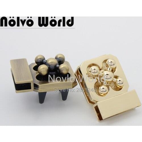 Nolvo World 2-10 pieces 5 colors 37*32mm 41*31mm flower twist turn locks bag accessories purse hardware