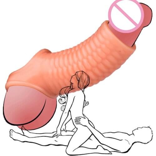 Male Delay Lock Sperm Fine Condoms Threaded Enhancer Penis Sleeve Ring Chastity Cage Erection Dick Cock Rings Sex Toys For Men