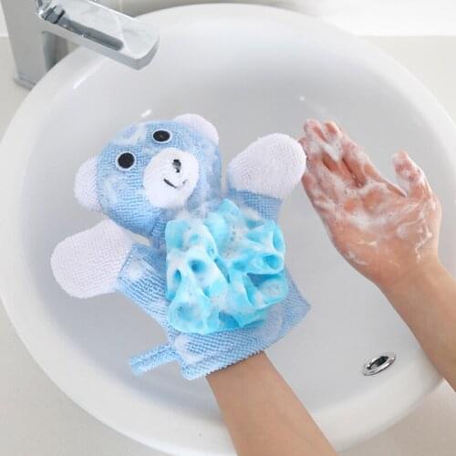 Soft Kids Baby Bath Brushes Towels Cartoon Animal Shape Shower Gloves Washcloth For Bathing Childrens Wash Clean Shower Massage