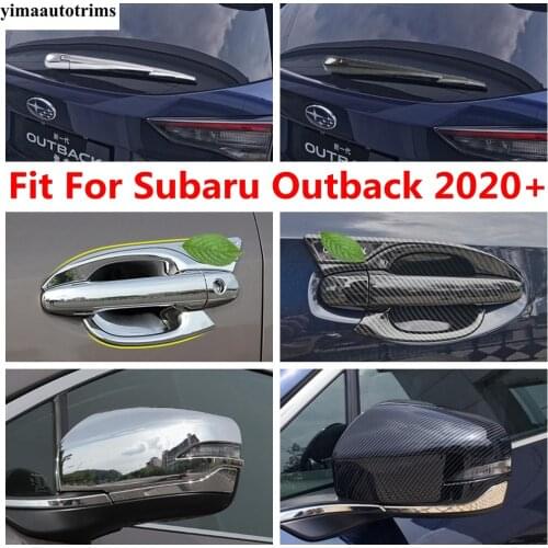For Subaru Outback 2020 2021 Car Rearview Mirror Door Handle Bowl Window Wiper Cover Trim ABS Chrome / Carbon Fiber Accessories