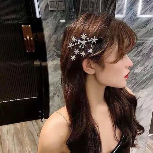 New Women Luxury Elegant Shining Full Stars Silver Gold Hair Clips Sweet Hair Ornament Headband Hairpin Fashion Hair Accessories