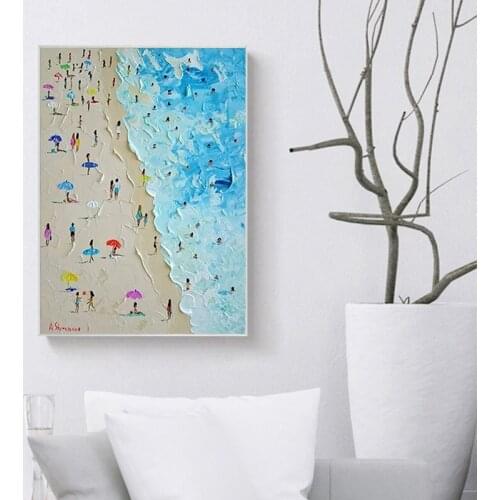 Seascape Posters Summer Beach Seascape Knife Posters Pictures Hanging on The Wall Living Room Posters and Prints Home Decor