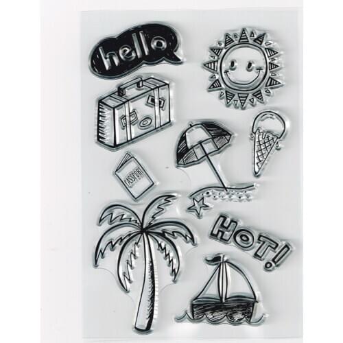 Travelers Journal Stamps Transparent Clear Silicone Scrapbooking Stamps Summber Beach Time Holiday Stamps