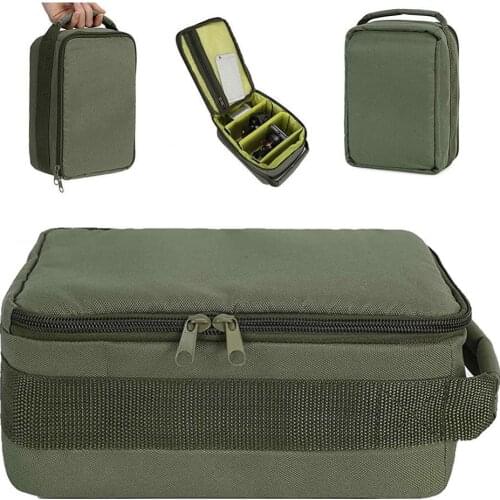 Portable outdoor army green fishing line wheel line bait bag carry storage fishing tackle tool bag fishing bag