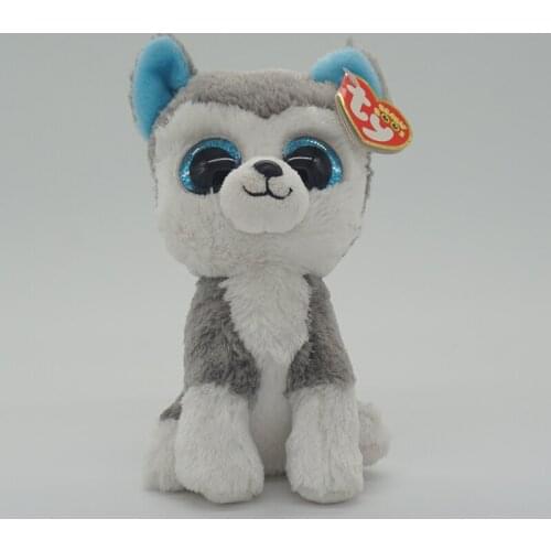 Ty Beanie Boos Big Eyes Off-white Husky Soft Plush Stuffed Animal Collection decoration Doll Toy Christmas Gift For Kids 15CM