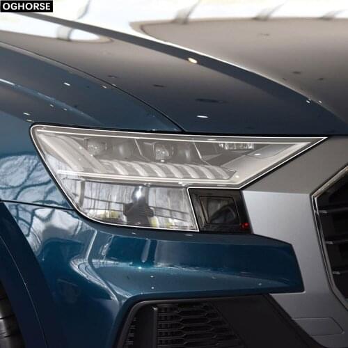 2 PCS Car Headlight Protective Film Protection Transparent TPU Sticker for Audi Q8 SQ8 RSQ8 2019 2020 Accessories