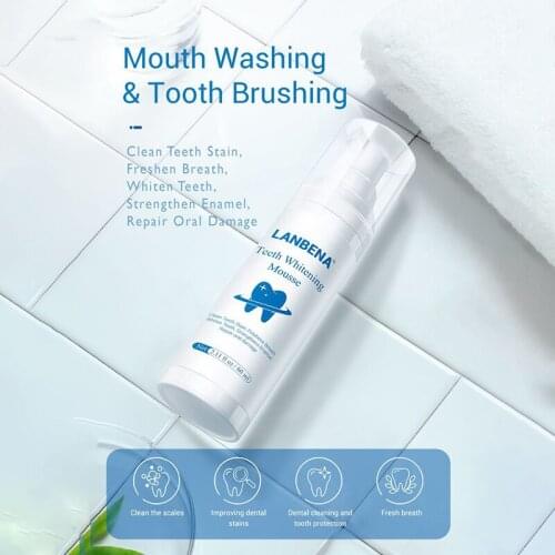 60ml Teeth Whitening Tooth Cleaning White Tool Mousse Toothpaste Dental Oral Hygiene Care Bright Teeth Remove Stains Plaque