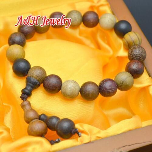 10pcs High Quality 8mm Round Wood Beads 7.5'' Strand Bracelets Calabash Shape Charms Fashion Men and Women Jewelry