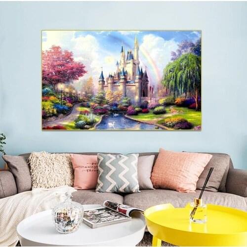 1000 Pieces Landscape Picture Puzzles For Adults Kids 3D Decoration Home Toy Paper Puzzles Castle Rainbow Educational Jigsa Z3P8