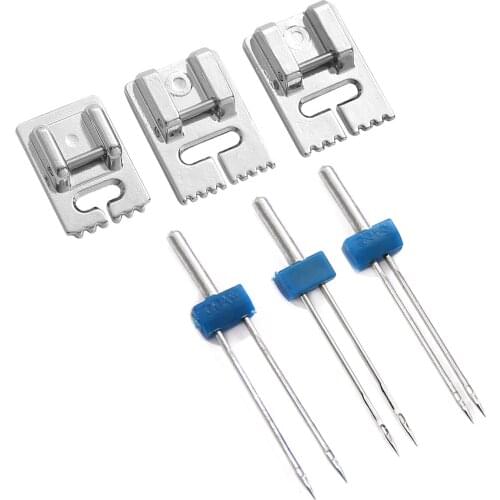 2Pc/Set 3 Sizes 2/3/4mm Double Needle Suitable Presser Foot 5/7/9 Ditch Multifunctional Sewing Machine Accessories Presser Foot