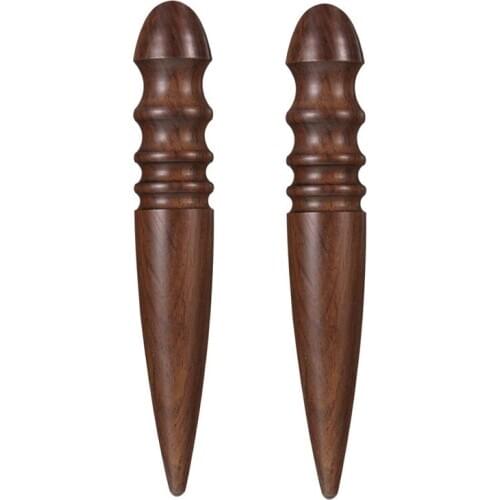 2Pcs Sandalwood Leather Craft Edge Chamfering Device Round Burnisher Edging Device Wooden Leather Craft Edging Device