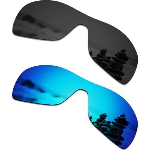 SmartVLT 2 Pieces Polarized Sunglasses Replacement Lenses for Oakley Antix Stealth Black and Ice Blue