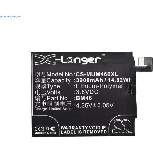 Cameron Sino 3900mAh Battery BM46 for XiaoMi 2015611, 2015617, Note 3, Note 3 Dual SIM