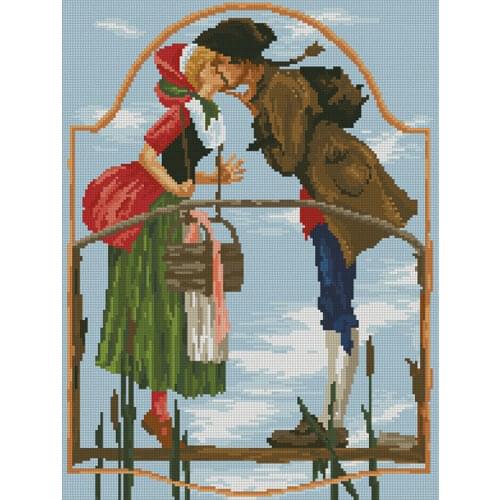 Free delivery Top Quality popular counted cross stitch kit wonderful kiss forever kiss, kiss in the air