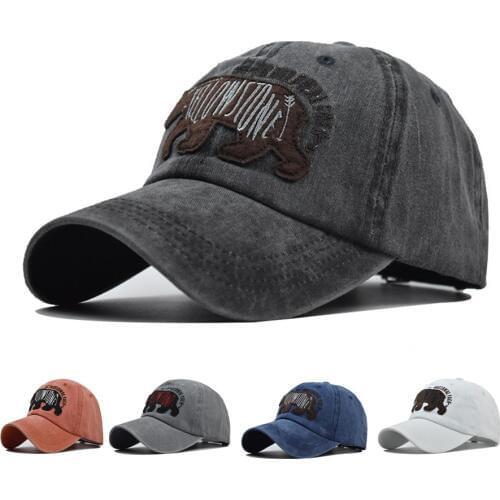 New Cotton Men Baseball Cap for Women Snapback Hat Bear Embroidery Bone Caps Gorras Casual Casquette Men Baseball Hats