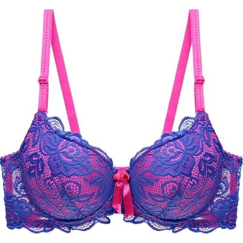 Women Underwear Plus Size Bra Sexy Bra Underwear Embroidery Black Bra Push Up Red Lace Plus Size 34 36 38 40 42 A B C Cup