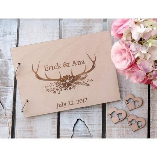 Wood Guestbook Wedding Guest Book Custom Guest Book Wedding Advice Book