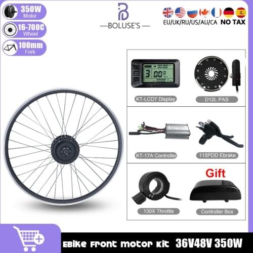 Ebike Kit 36V48V350W Front Brushless Gear Hub Motor With KTLCD4 Display 16Inch-29Inch Wheel For Electric Bike Conversion Kit