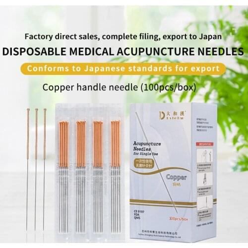 100 Pcs Copper Handle Acupuncture Needle with Tube ALL Size Acupuncture Disposable Sterile Beauty 1 BOX Massage Sterilze Needle
