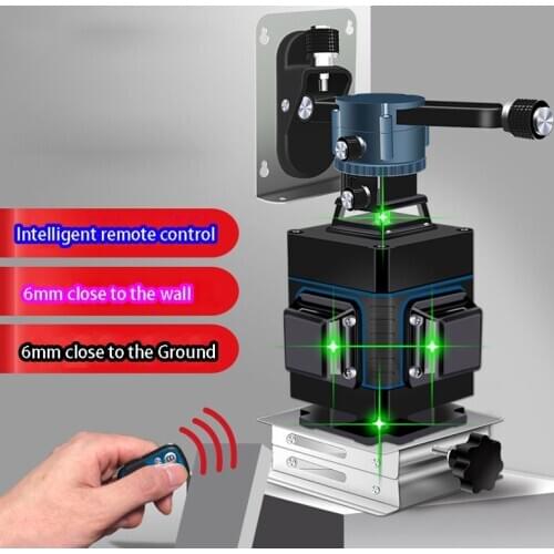 Green light 16 line level instrument 4D high precision glare floor tile sweeping instrument wall meter with remote control