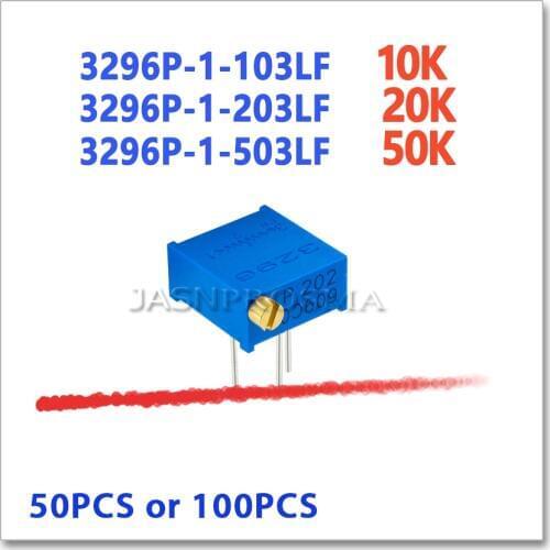JASNPROSMA 3296P 50PCS 100PCS 10K 20K 50K 103 203 503 Precision Adjustable P 3296P-1-103LF 3296P-1-203LF 3296P-1-503LF OHM