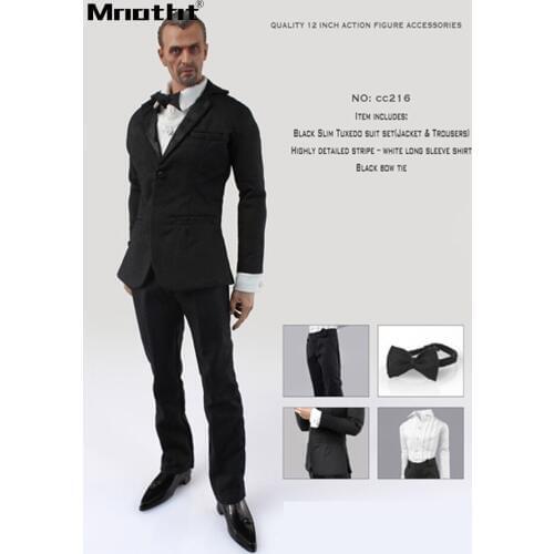 Quality 12inch Action Figure Accessories With Black Suit Set Bow Tie White Skirt for Male Soldier Toys m5