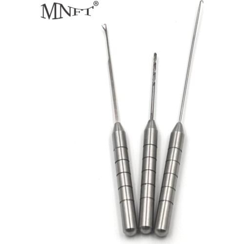MNFT 5Set Hook/Drill/String Silver 3-Piece Set Feeder Fishing Aluminum Alloy Fishing Bait Drilling Suit