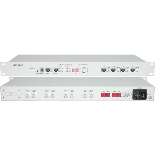 MST155C-D Multi-service PDH Fiber Optic Multiplexer 4E1 4ETH Redundancy Fiber Port SC 1310nm 20KM AC power supply