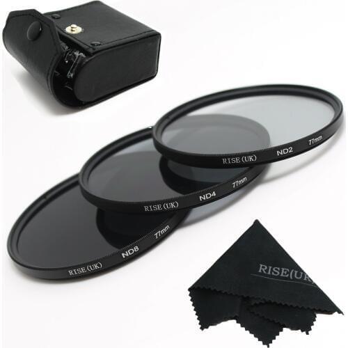 RISE(UK) New Professional 77mm ND2 ND4 ND8 Filter kit MACRO for canon nikon sony pentax free ship