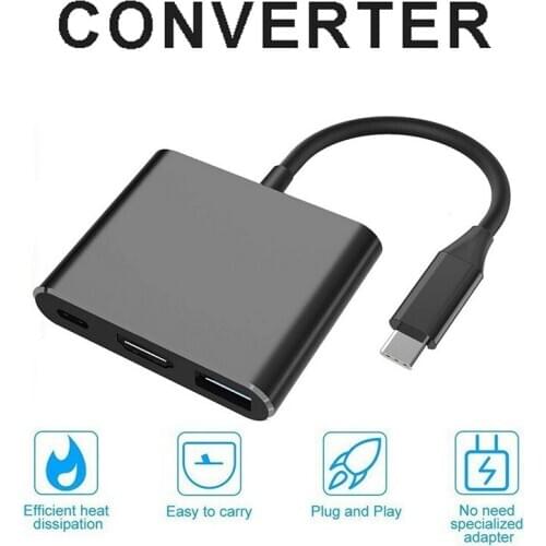 New Arrival 3-in-1 USB 3.1 Type-C Charging Port Hub Adapter HDMI-compatible 1080P 4K Adapter Portable HDMI-compatible Converter
